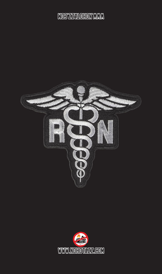 A No Hot Azz motorcycle seat shade sun cover featuring a registered nurse patch on a black background.