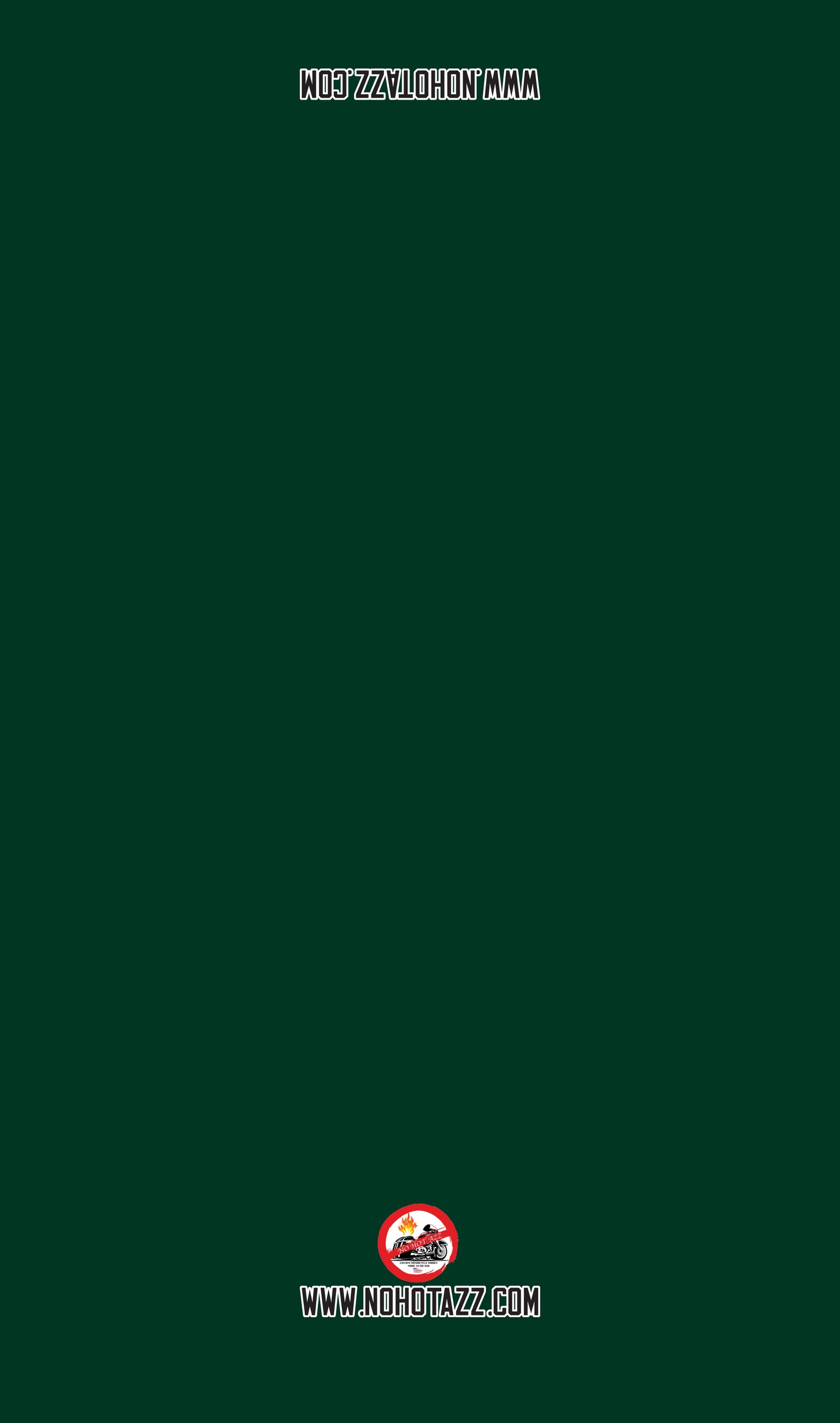 A solid DK green No Hot Azz motorcycle seat shade sun cover.