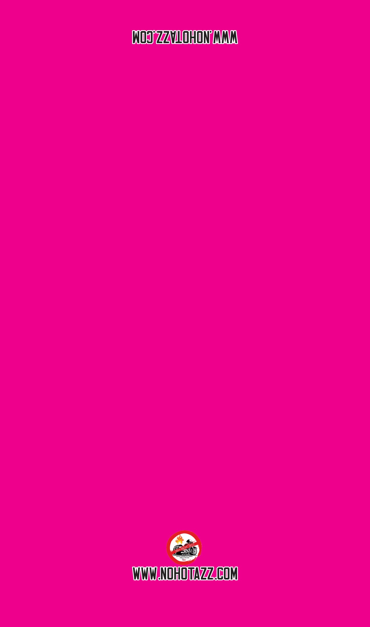 A solid hot pink No Hot Azz motorcycle seat shade sun cover.
