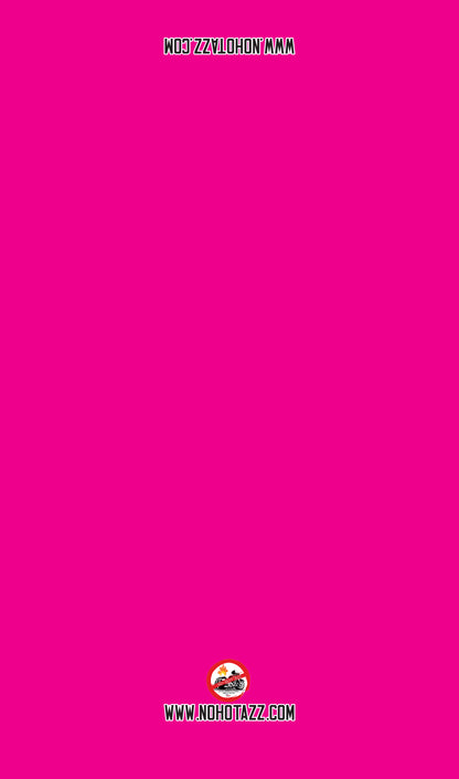 A solid hot pink No Hot Azz motorcycle seat shade sun cover.