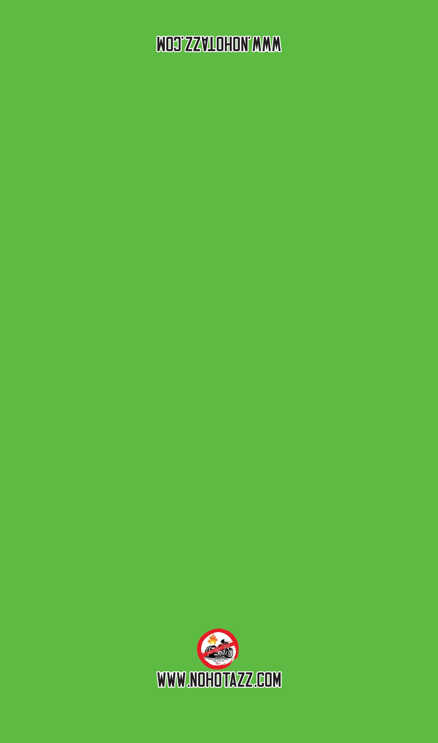 A solid Kelly green No Hot Azz motorcycle seat shade sun cover.
