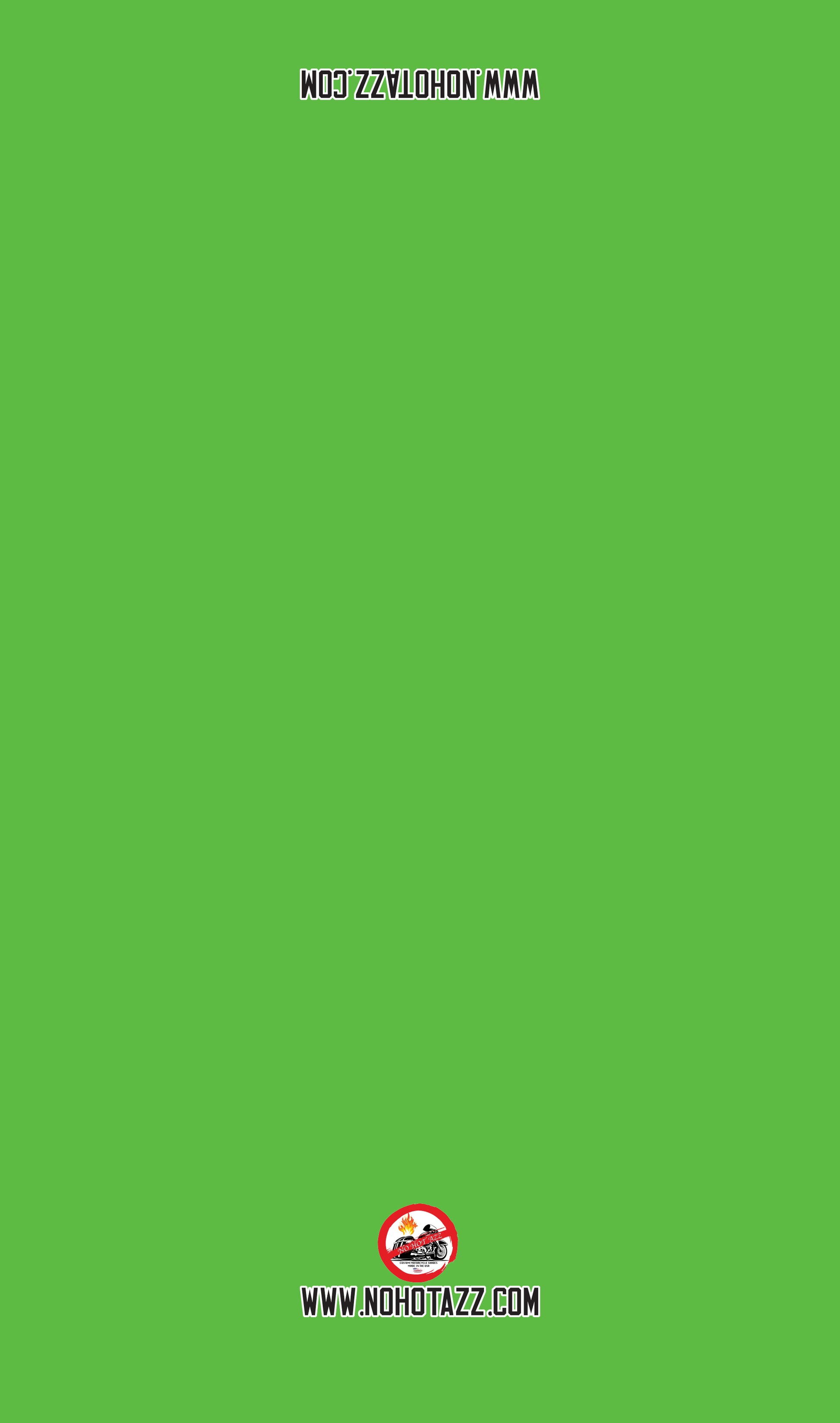 A solid Kelly green No Hot Azz motorcycle seat shade sun cover.