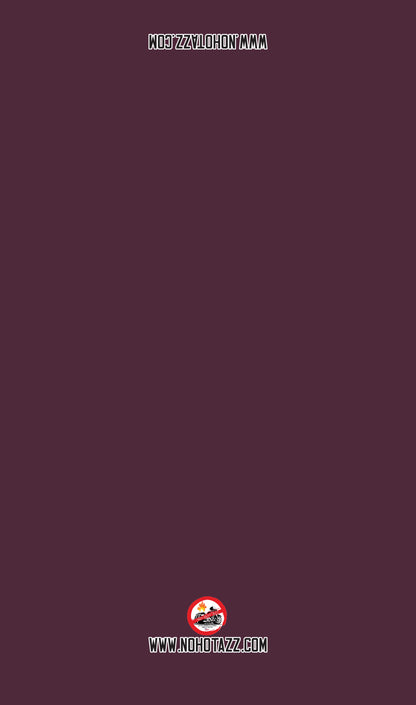 A solid maroon No Hot Azz motorcycle seat shade sun cover.
