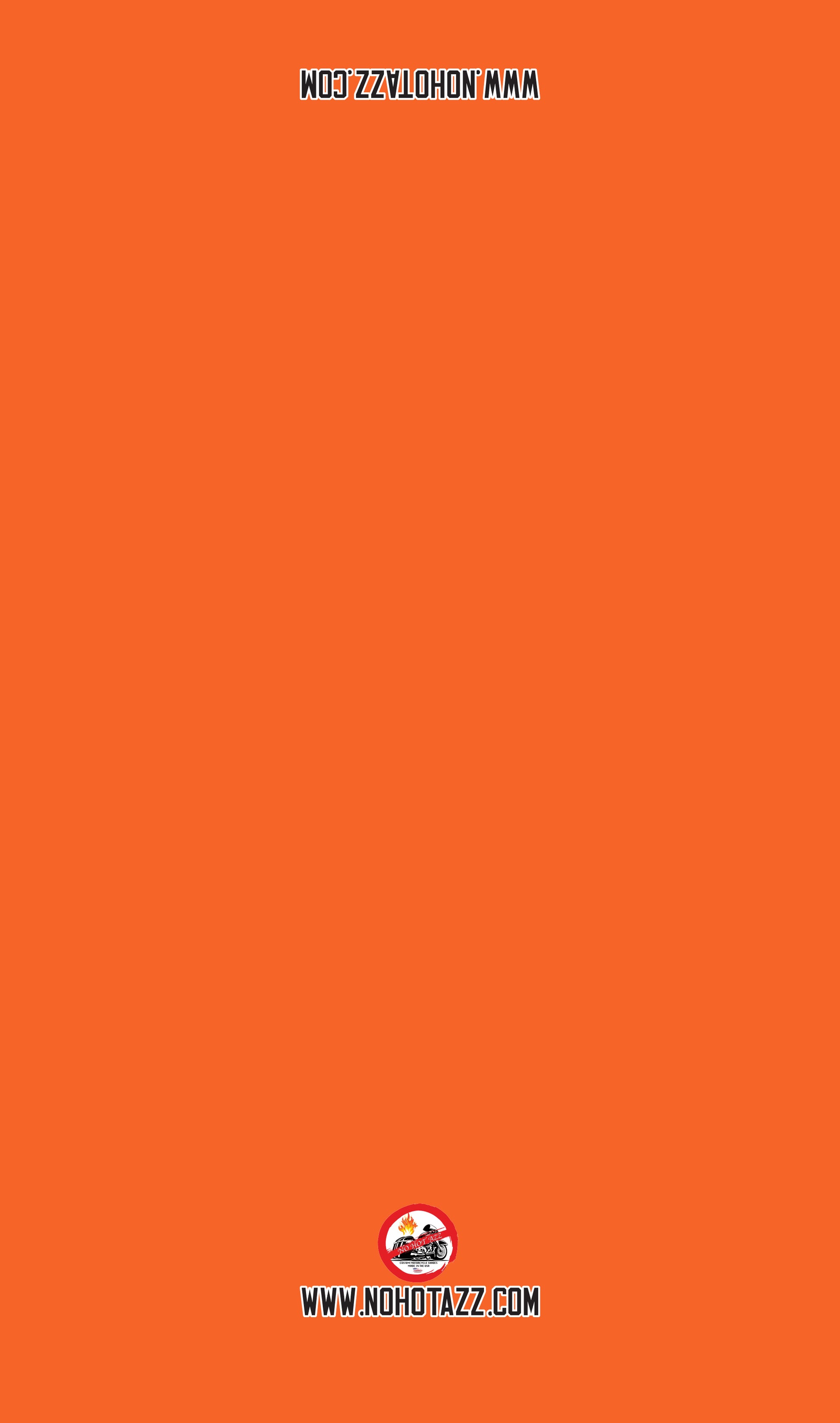 A solid orange No Hot Azz motorcycle seat shade sun cover.