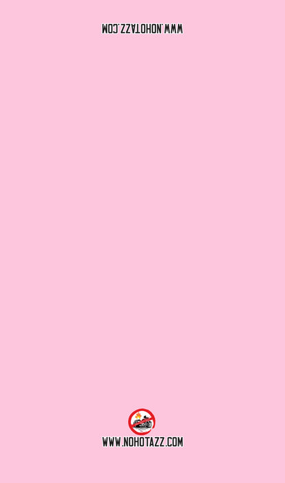 A solid pink No Hot Azz motorcycle seat shade sun cover.