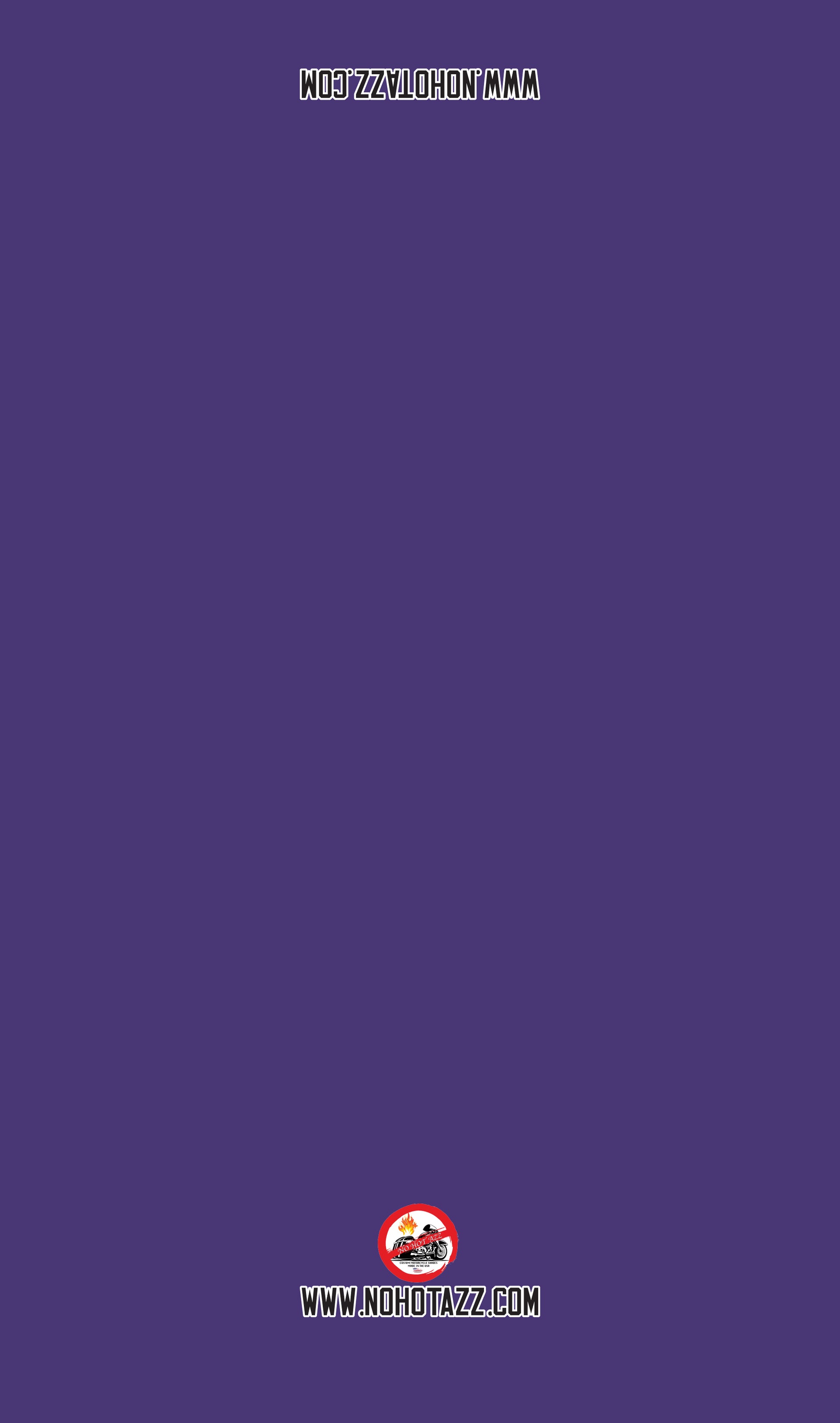 A solid purple No Hot Azz motorcycle seat shade sun cover.