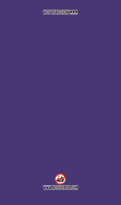 A solid purple No Hot Azz motorcycle seat shade sun cover.