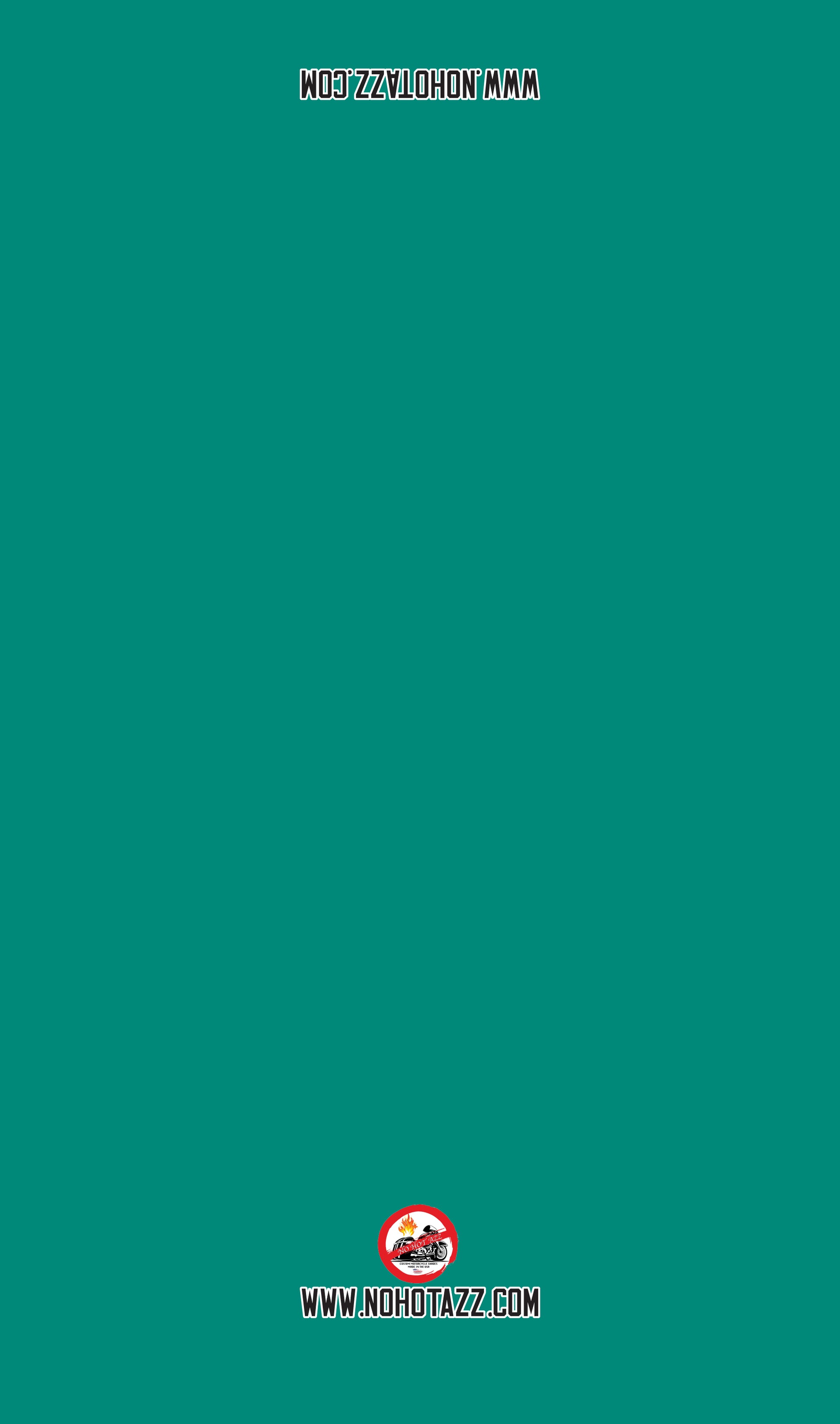 A solid teal No Hot Azz motorcycle seat shade sun cover.