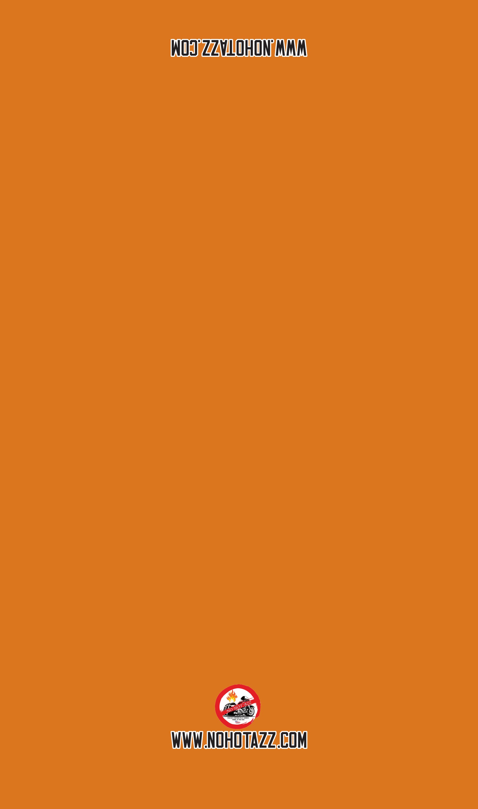 A solid Texas orange No Hot Azz motorcycle seat shade sun cover.