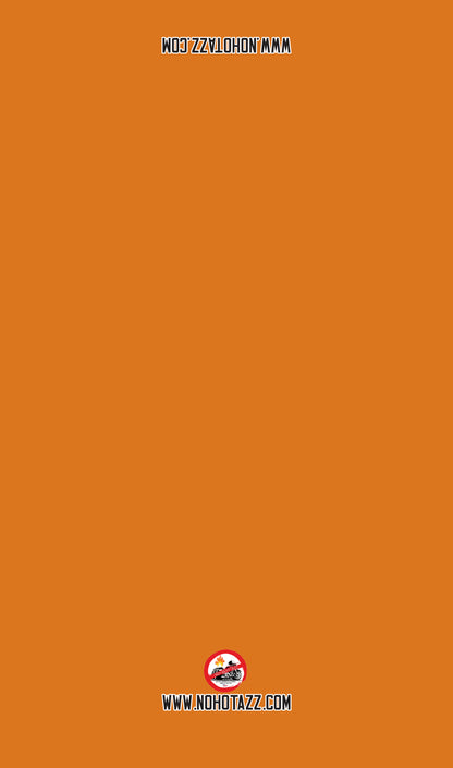 A solid Texas orange No Hot Azz motorcycle seat shade sun cover.